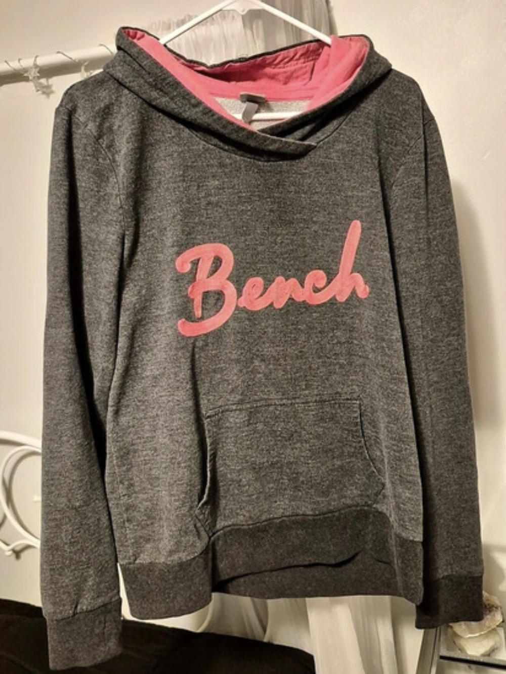 Bench Logo Hoodie Gray Size Large